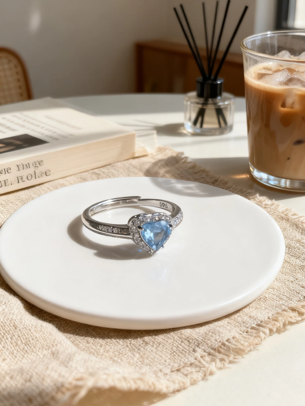 Classic Blue Heart Shaped Ring - Pandora Style