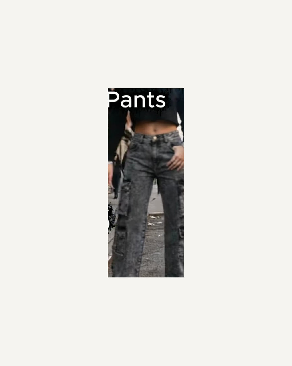 Cargo baggy jeans in acid gray
