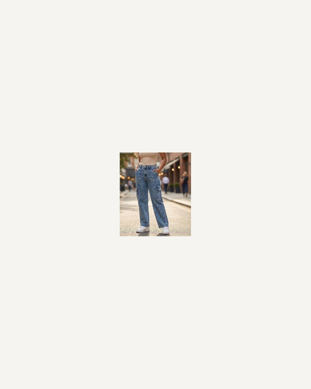 Cargo baggy jeans in medium blue