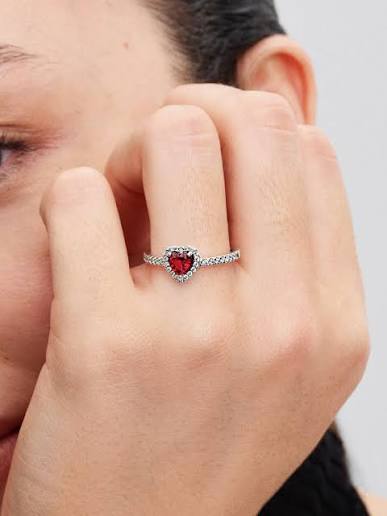 Classic Red Heart Shaped ring - Pandora Style