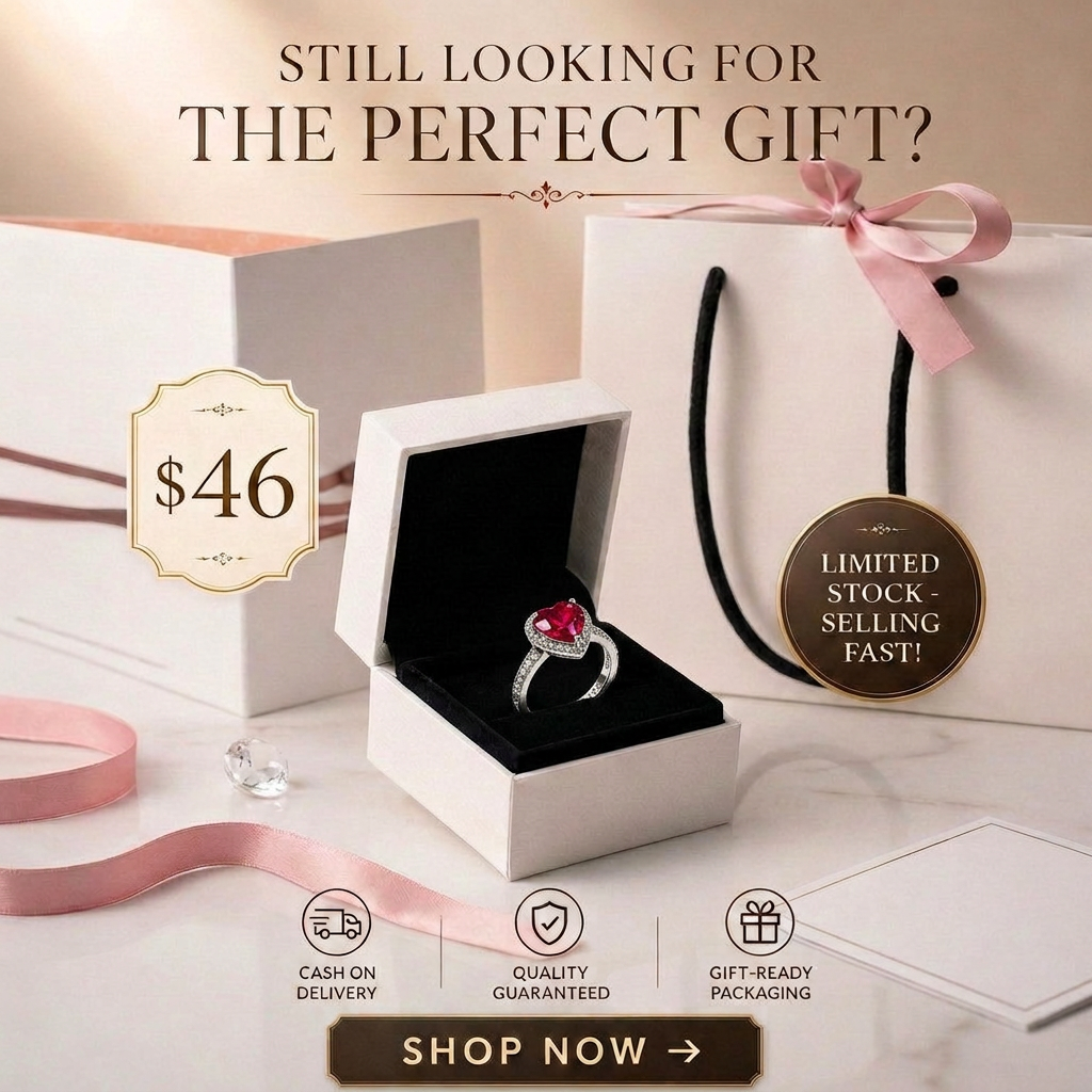Floating Heart Stone Ring